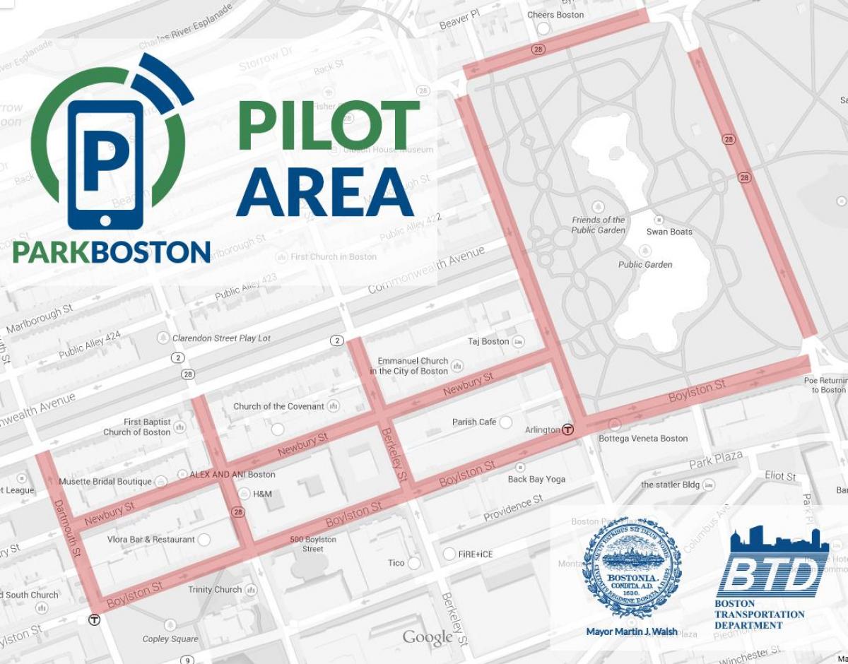 Boston parquímetre mapa