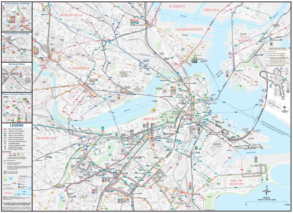 MBTA autobús mapa