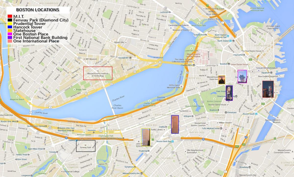 mapa del centre de Boston