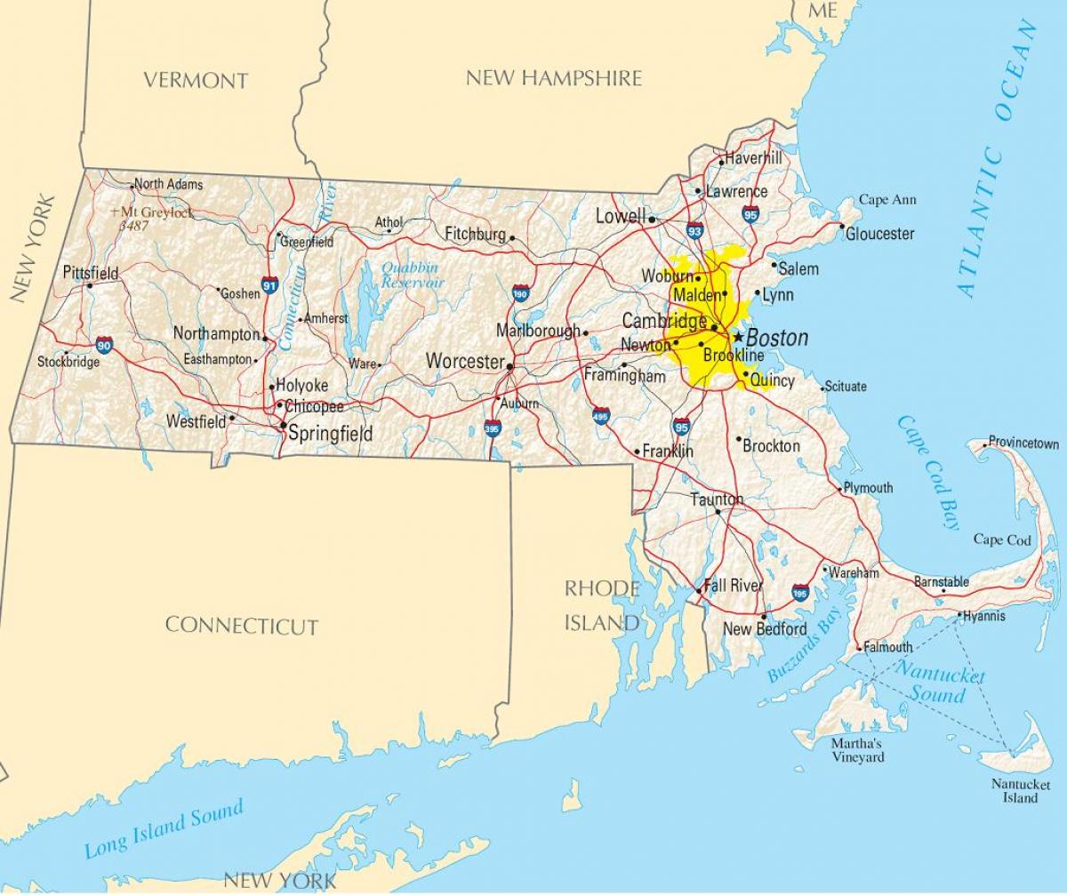 Boston en un mapa