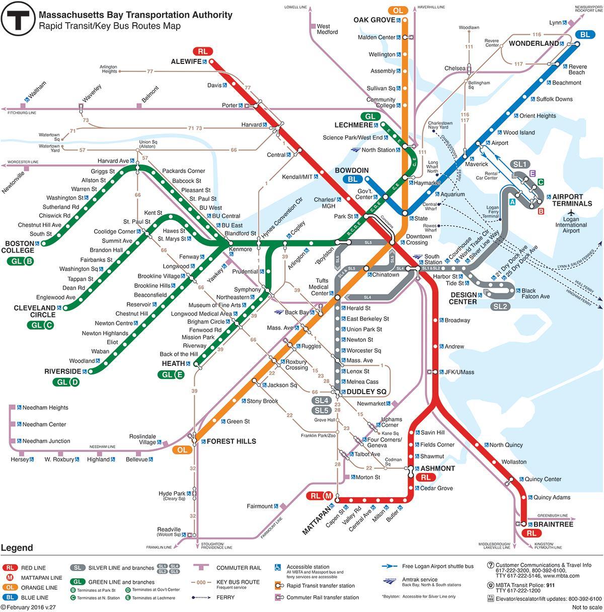 MBTA mapa de la línia vermella