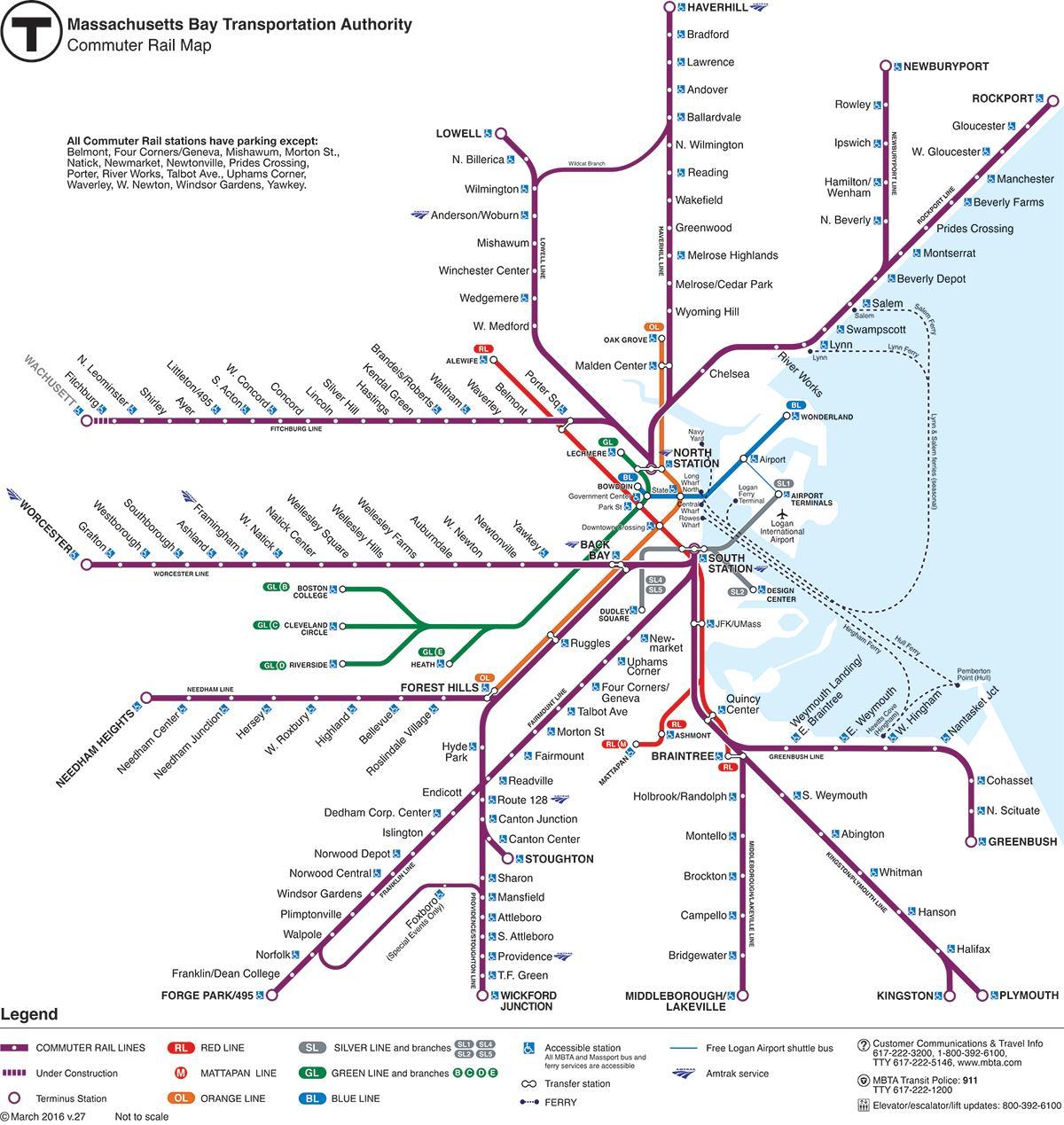 Boston estació de tren mapa