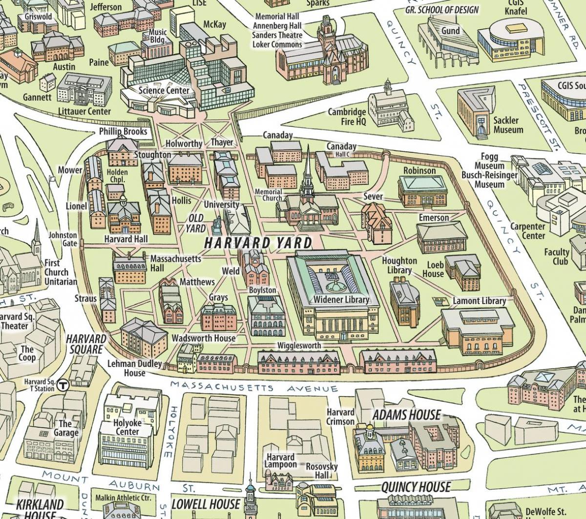 mapa de la universitat de Harvard