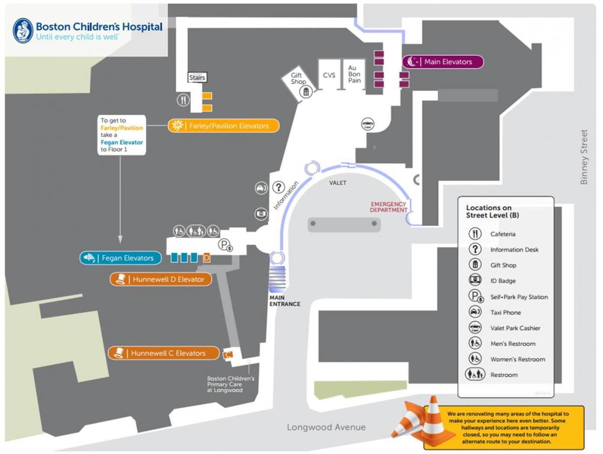 Hospital de nens de Boston mapa