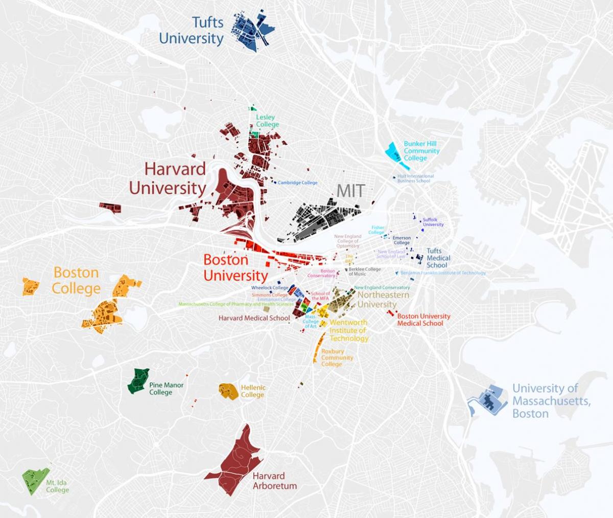 mapa de la universitat de Boston
