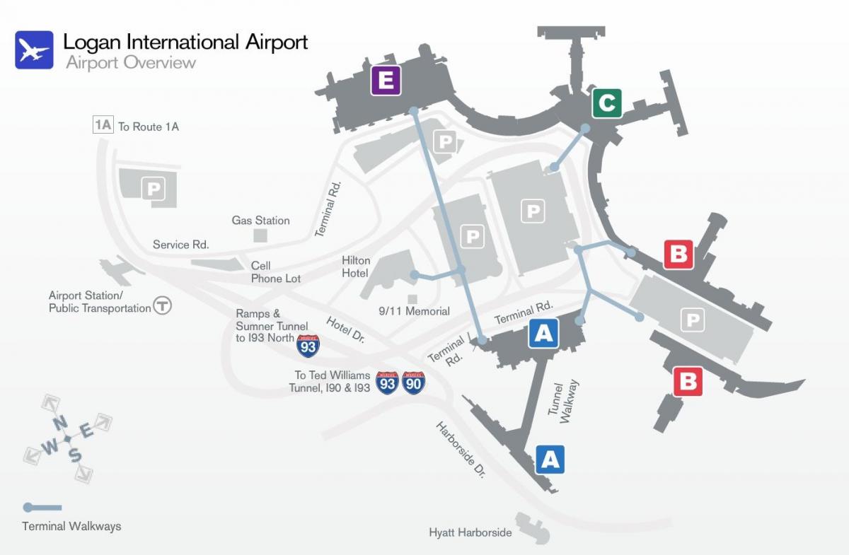 mapa de Logan aeroport terminal b