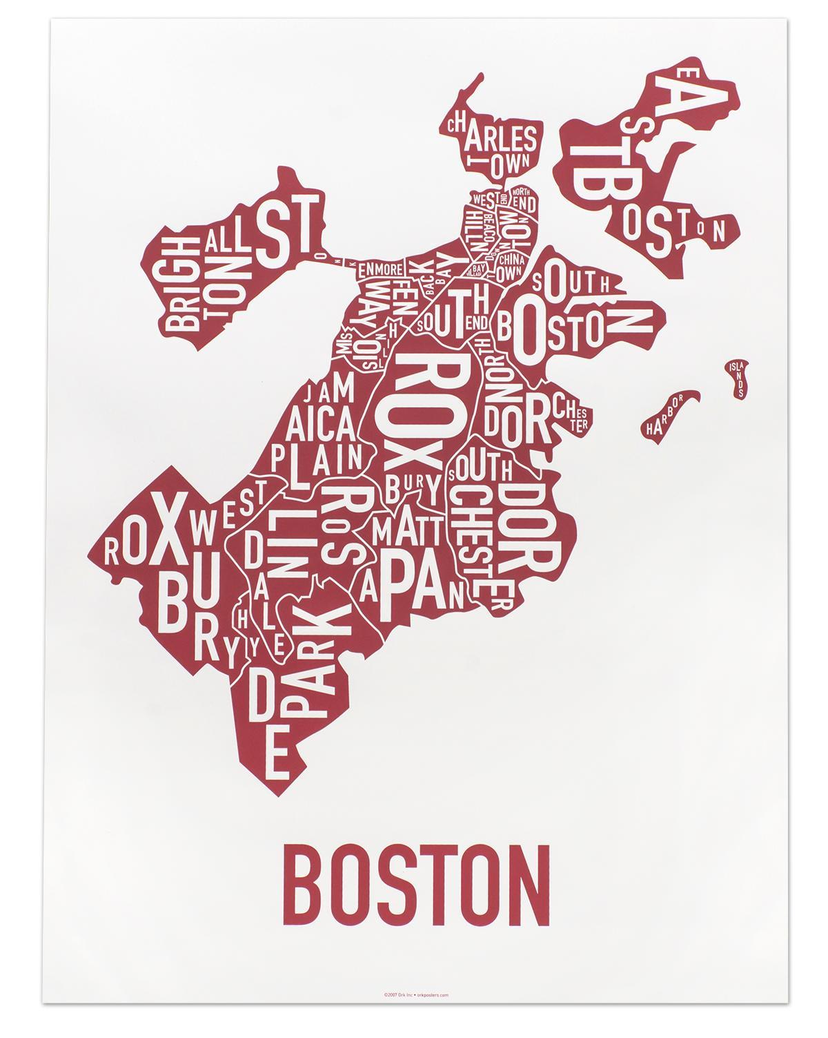 la ciutat de Boston mapa
