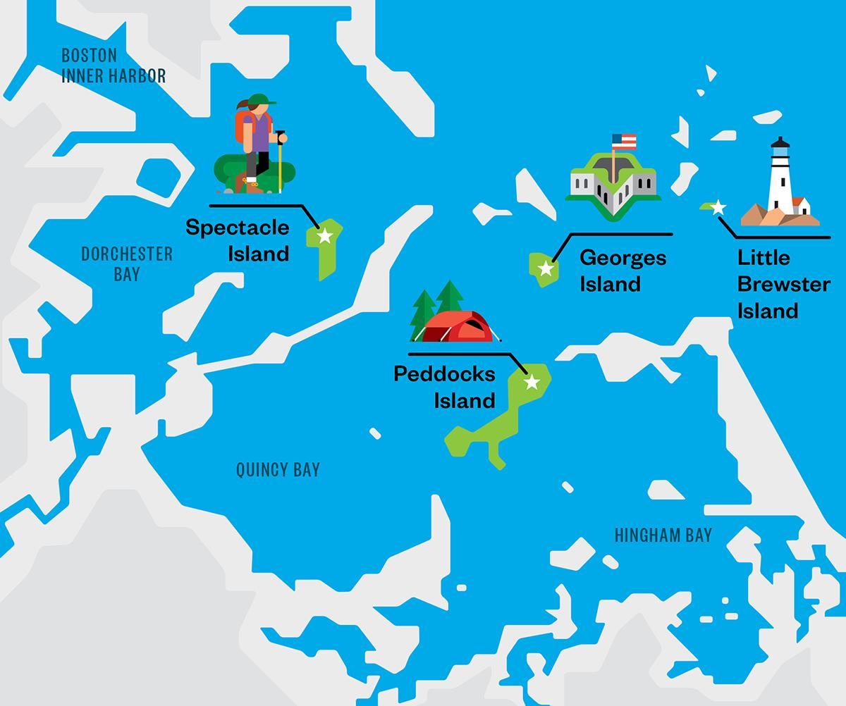 mapa del port de Boston illes