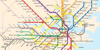 Boston public transit mapa