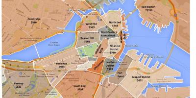 La ciutat de Boston zonificació mapa
