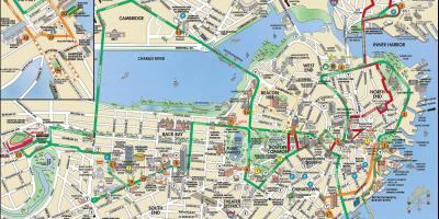 Boston hop on hop off tramvia de la gira mapa