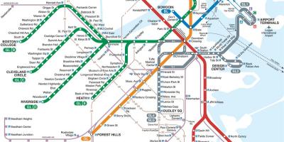 La línia verda mapa de Boston