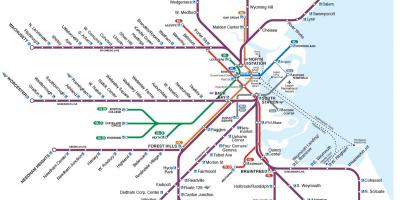 Línia ferroviària de rodalies mapa de Boston