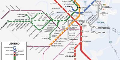 Taronja línia de Boston mapa