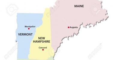 Mapa de Nova Anglaterra, els estats