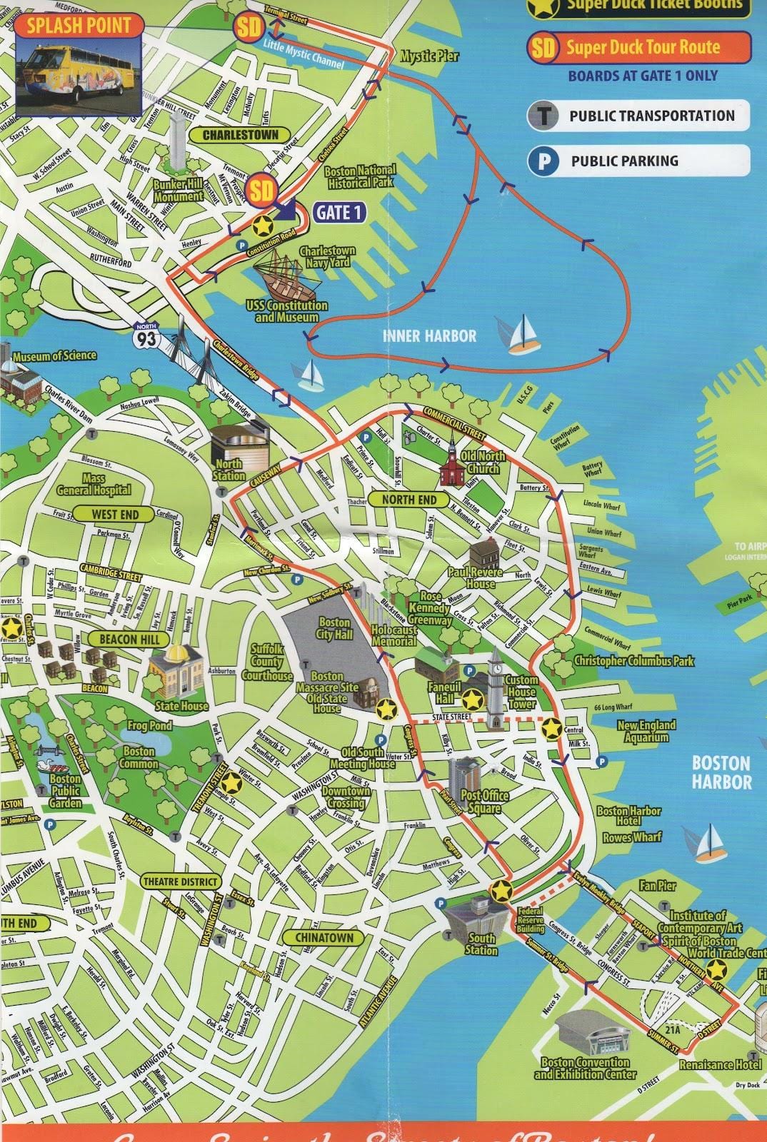 mapa de Boston turisme