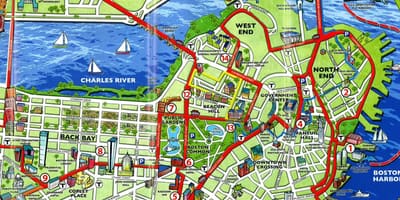 Mapa turístic de Boston