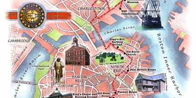 Mapa de Boston camí de la llibertat