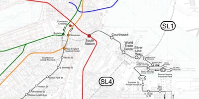 Plata línia de mapa de Boston