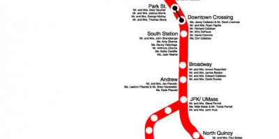 Línia vermella Boston mapa